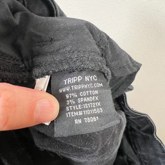 Tripp NYC Lace Up Jeans Size 16 Black Skinny Goth Punk 90s Dang Goodman - Picture 8 of 9